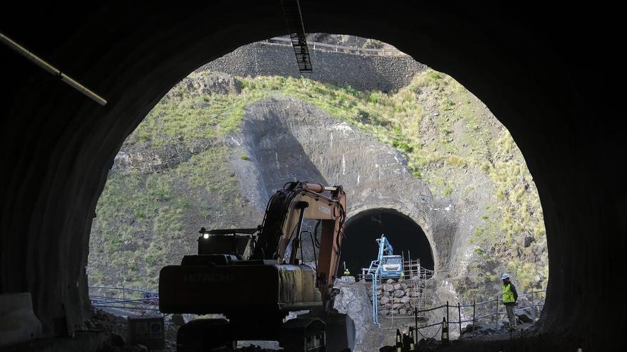 Así está la construcción de la carretera de Agaete-La Aldea