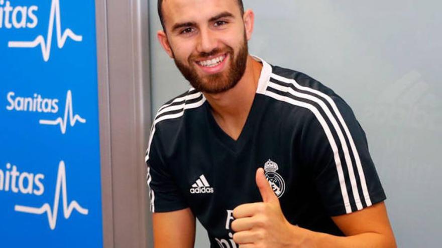 Borja Mayoral, en la revisión médica del primer día de pretemporada del Real Madrid 18/19.