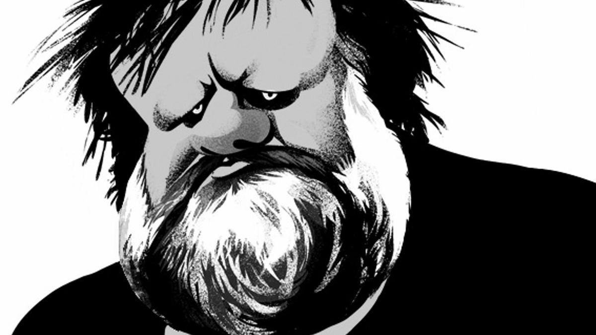 Ilustración del pensador Slavoj Žižek, autor del libro 'Demasiado tarde para despertar'.