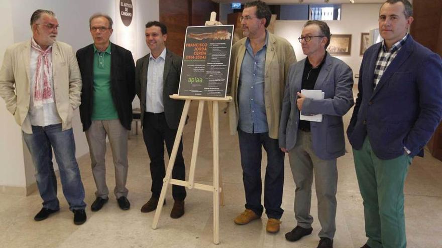 Carrocera, Asensio, Juan Muñiz, Jesús Jordá, Emili Aura y Fructuoso Díaz, ayer en el Arqueológico.