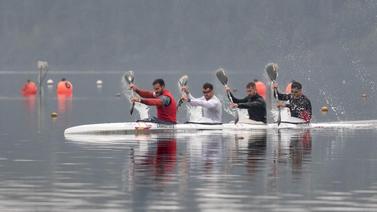 El K4 en el que remó Garrote en los controles de Trasona