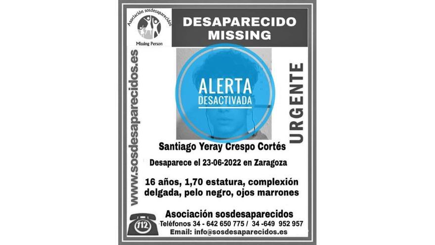 Localizado el joven de 16 años desaparecido en Zaragoza
