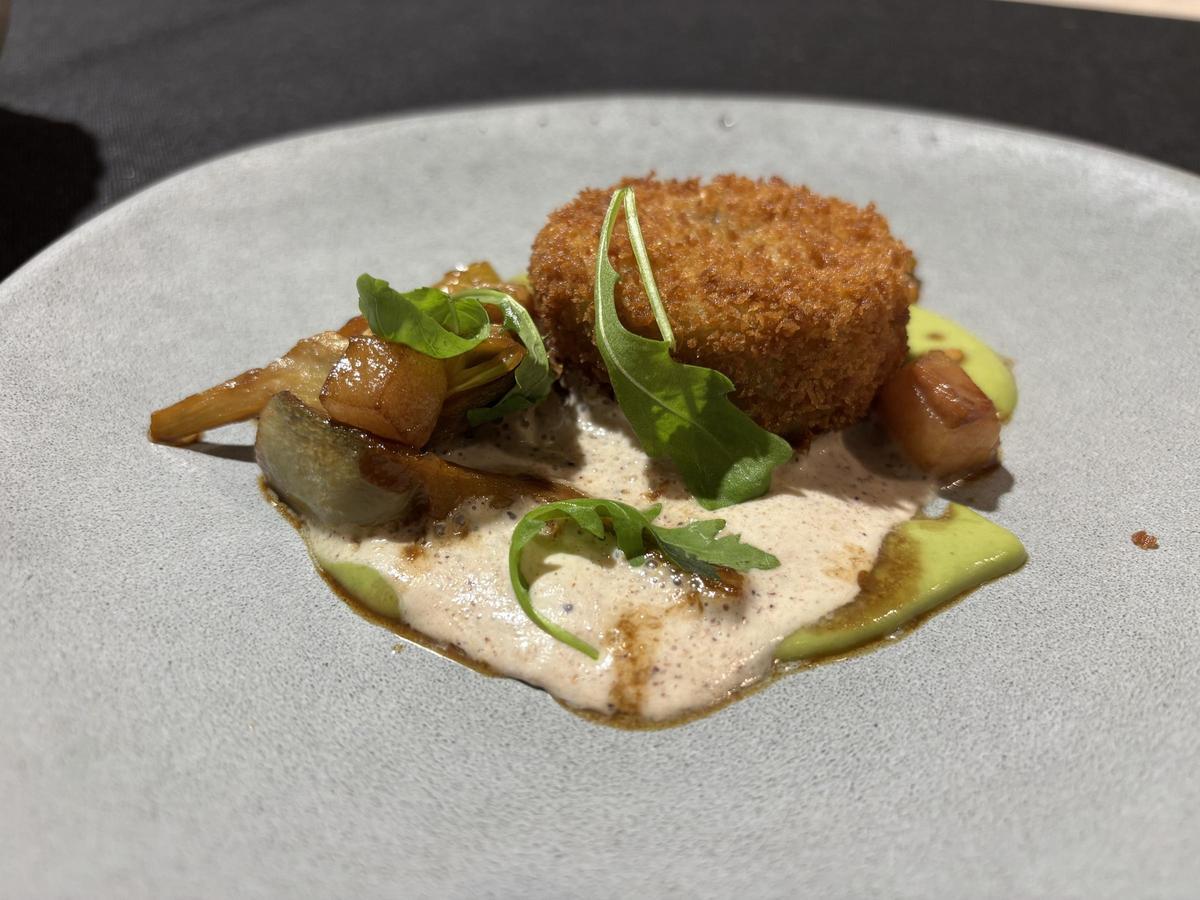 Foto del pincho 'Carxofa Ville-Bló' presentado en el concurso por el restaurante Mar Blava.