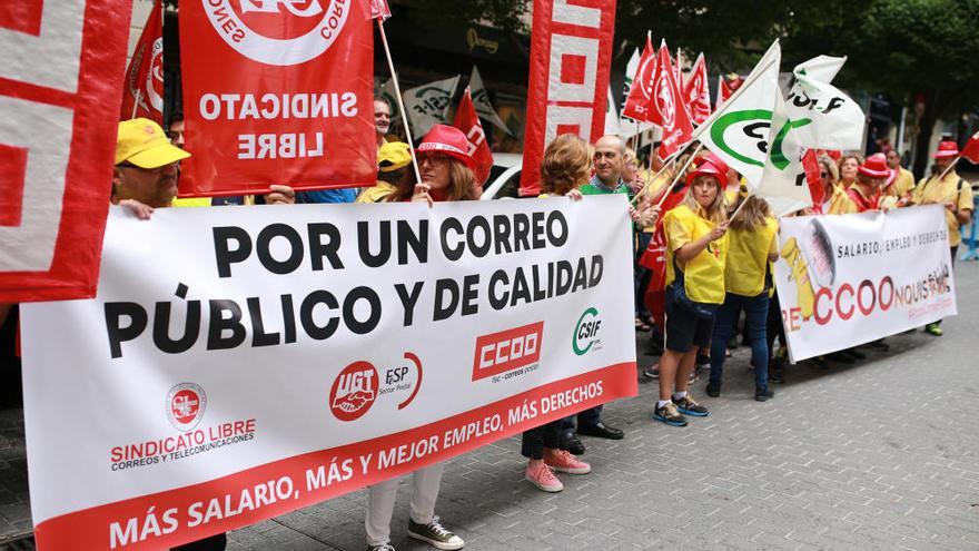 Protesta de trabajadores de Correos