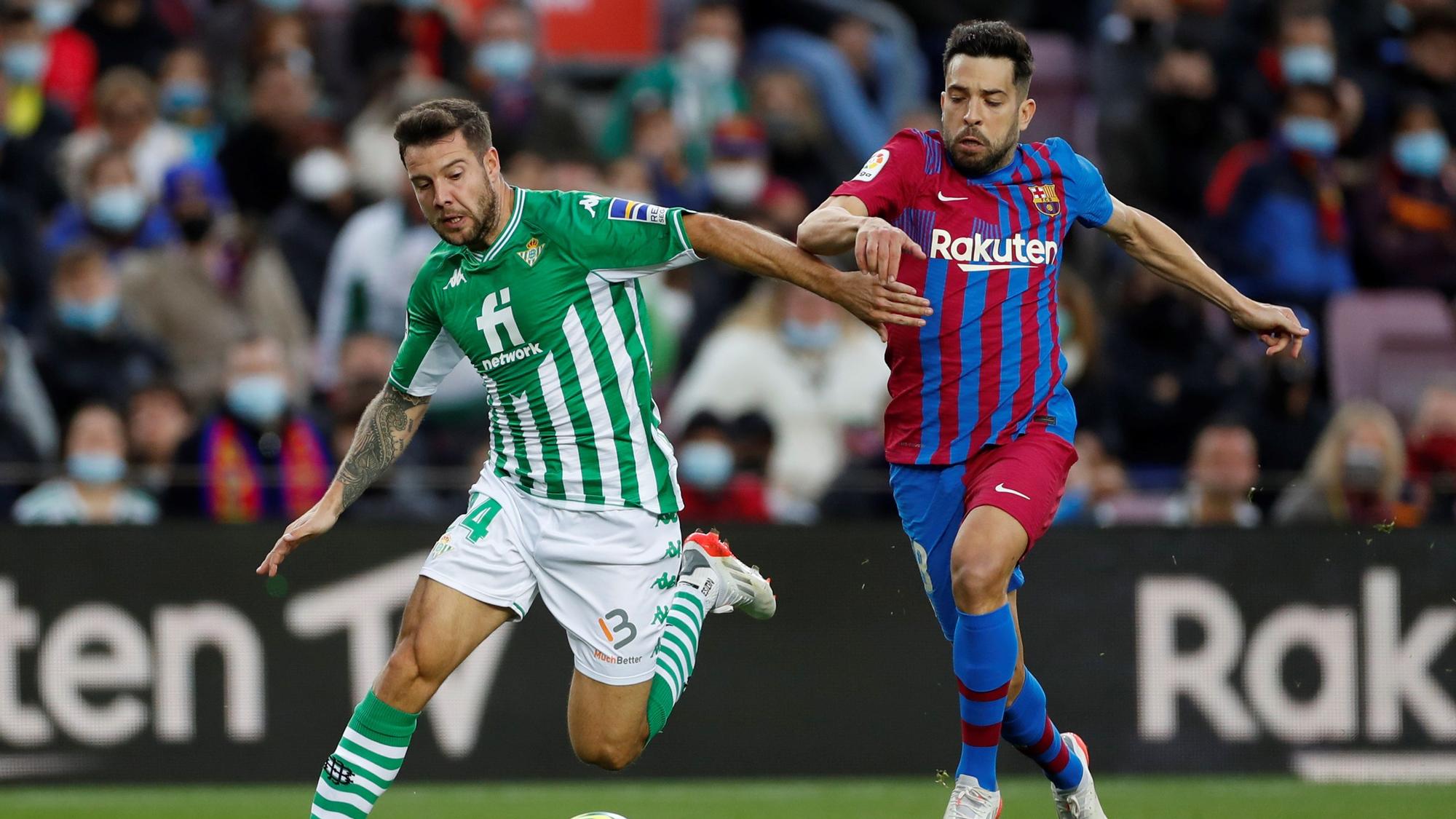 Jordi Alba en el partido de ida ante el Betis