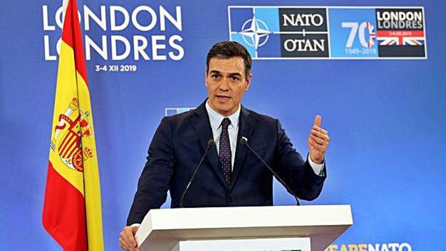 Pedro Sánchez va parlar de la seva investidura en la roda de premsa de la cimera de l&#039;OTAN.