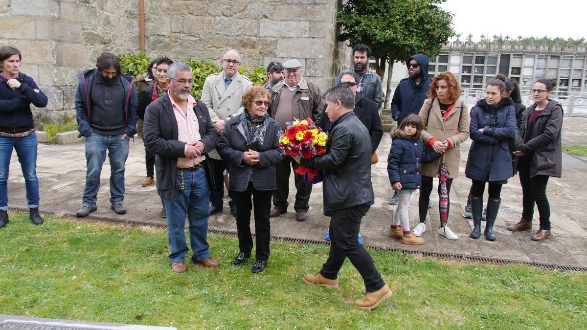 Un homenaje a Celestino Carbia Campaña organizado hace una década por el Colectivo Memoria Histórica de Valga.