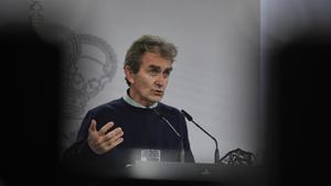 El director del Centro de CoordinaciÃ³n de Alertas y Emergencias Sanitarias (CCAES), Fernando SimÃ³n, ofrece una rueda de prensa para informar sobre la evoluciÃ³n de la pandemia de coronavirus, en el Ministerio de Sanidad, Madrid (EspaÃ±a), a 3 de noviembre de 2020.