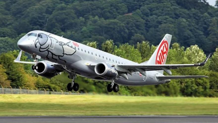 Un avión de la aerolínea de bajo coste Niki.