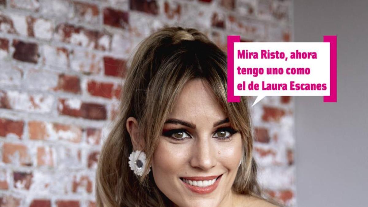 Edurne con bocadillo 'Tengo uno como el de Laura Escanes'