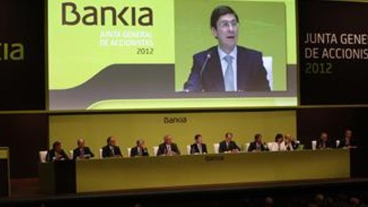 La junta de accionistas de Bankia, en Valencia.