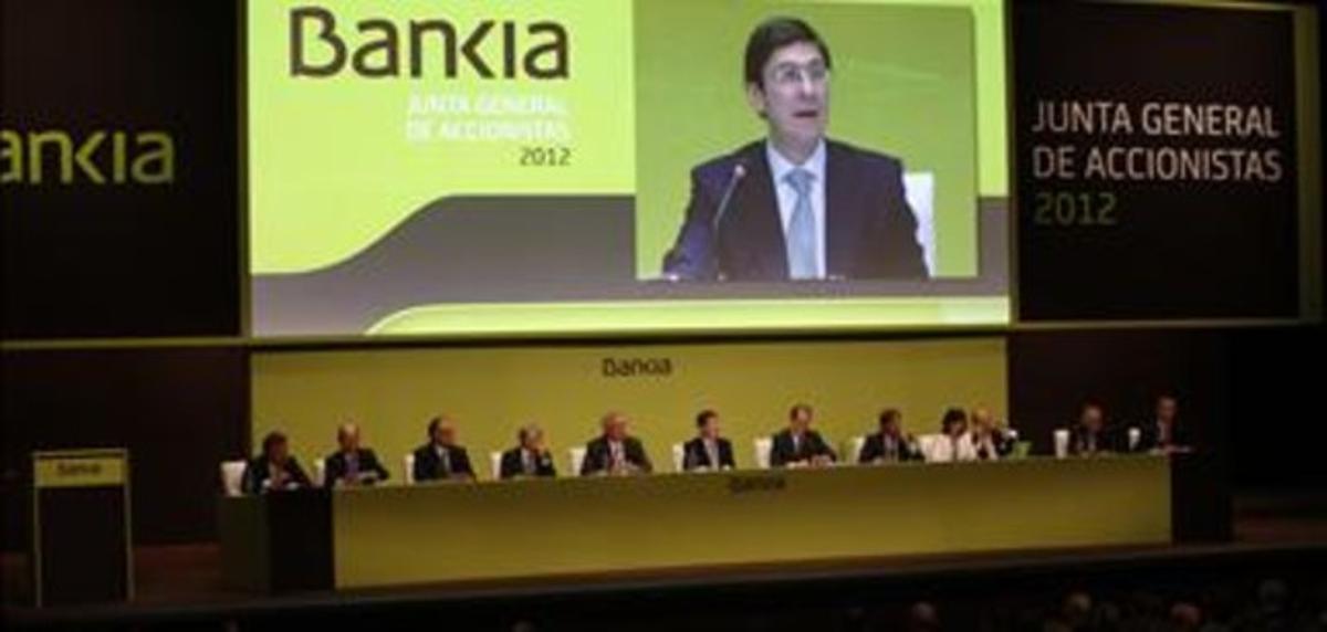 La junta d’accionistes de Bankia, a València.