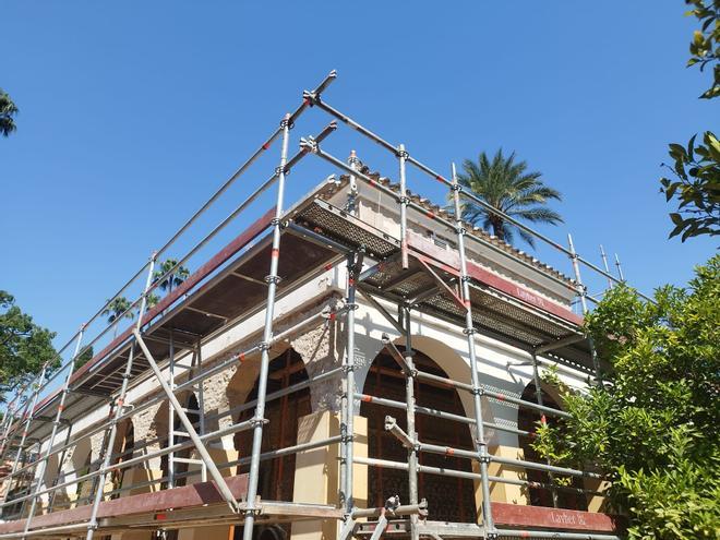 Las obras de restauración del Cenador de Carlos V, en imágenes