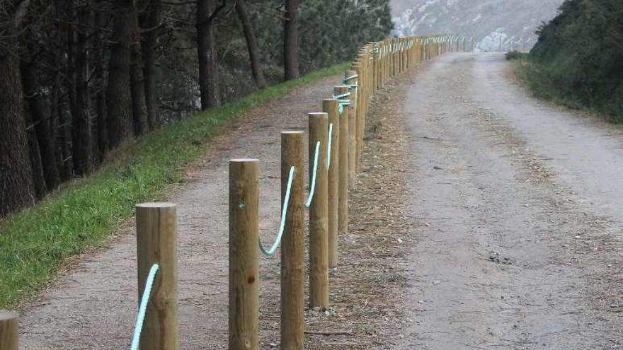 El paseo está delimitado por pivotes de madera. // G.Núñez