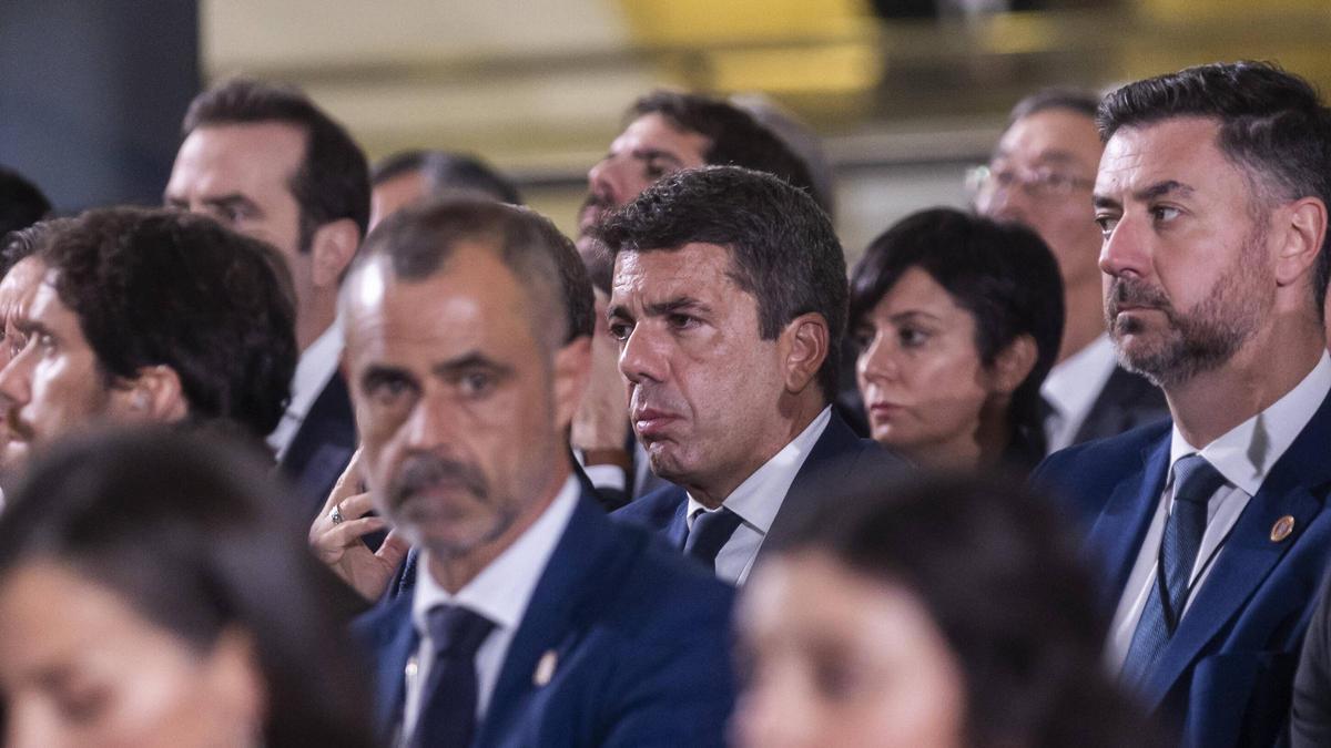 Carlos Mazón presente en el funeral de Estado por las victimas de la DANA en el museo Príncipe Felipe