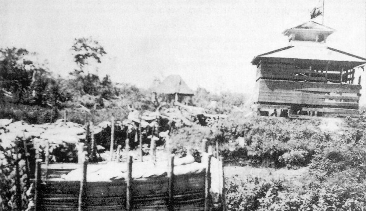 Sistema de defensa de El Caney. Blocado de madera. / Archivo Histórico del Ejército