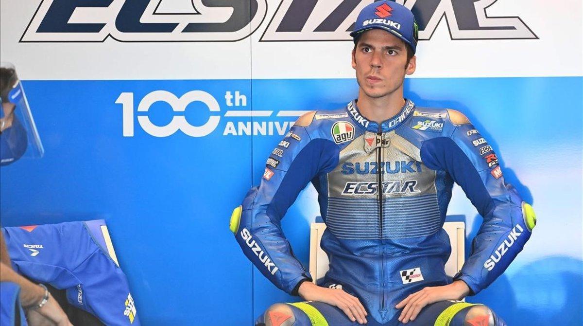 El mallorquín Joan Mir, en el boxe de Suzuki.