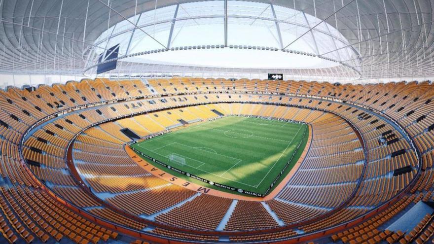 Figuración de cómo quedaría el interior del futuro nuevo Mestalla. | VALENCIA CF