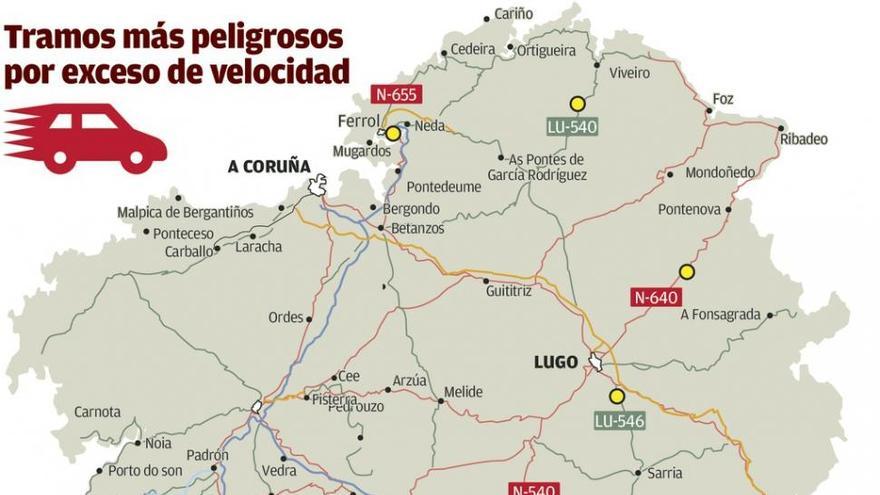 Tráfico vigila ya con radares móviles casi 300 kilómetros en 14 tramos negros en Galicia