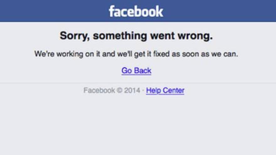 Facebook deja de funcionar unos minutos