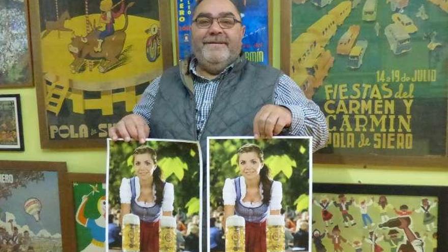 Jenaro Soto, con el cartel del &quot;Oktoberfest Paulaner 2017&quot;.