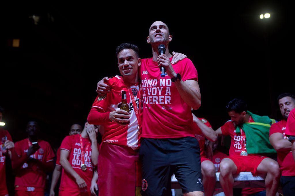 La celebración del Jimbee Cartagena como campeón de liga en la Plaza de España
