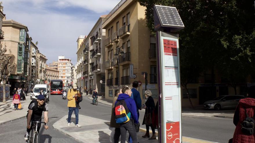 Obras de movilidad en la plaza Camachos de Murcia.