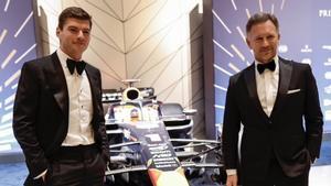 Verstappen y Horner, en la gala de la FIA
