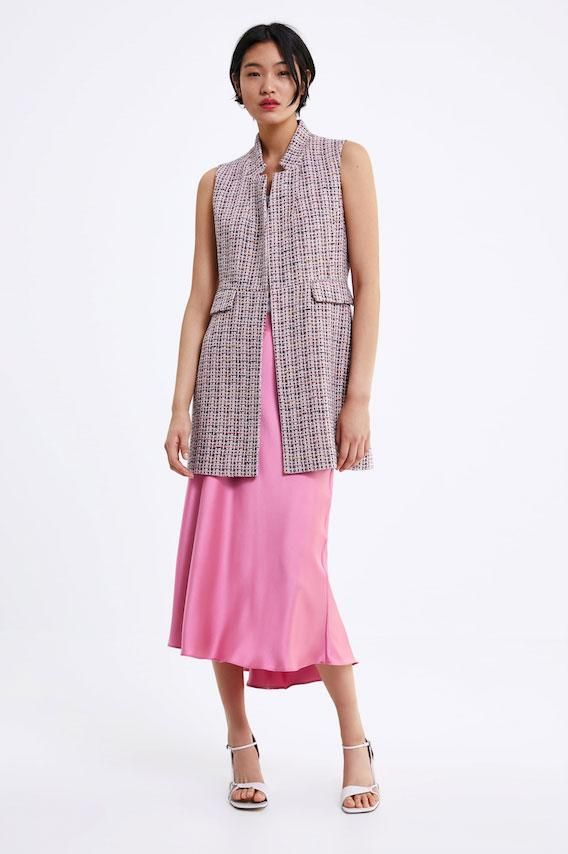 Chaleco efecto 'tweed', Zara
