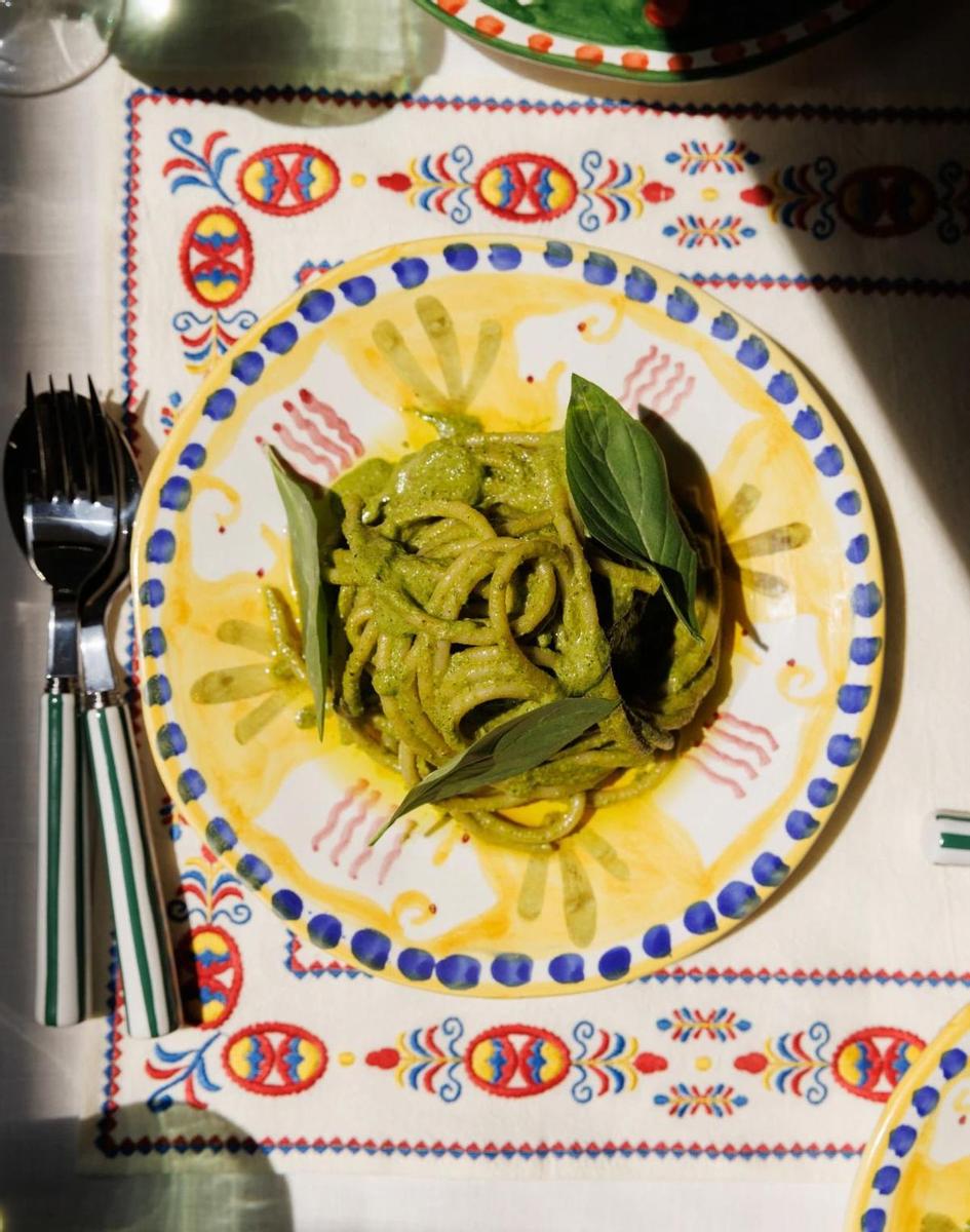 Espaguetis al pesto