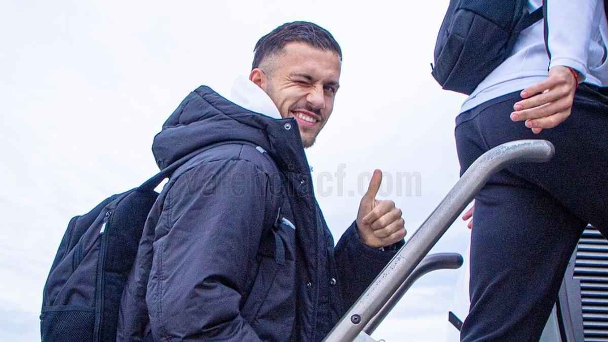 Copete subiendo al avión esta mañana