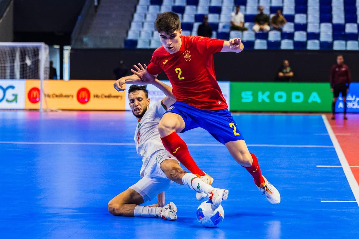 Antonio, durante el amistoso ante Marruecos