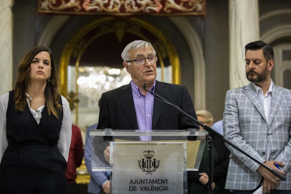 Rueda de prensa anunciando el aplazamiento de las Fallas hasta julio