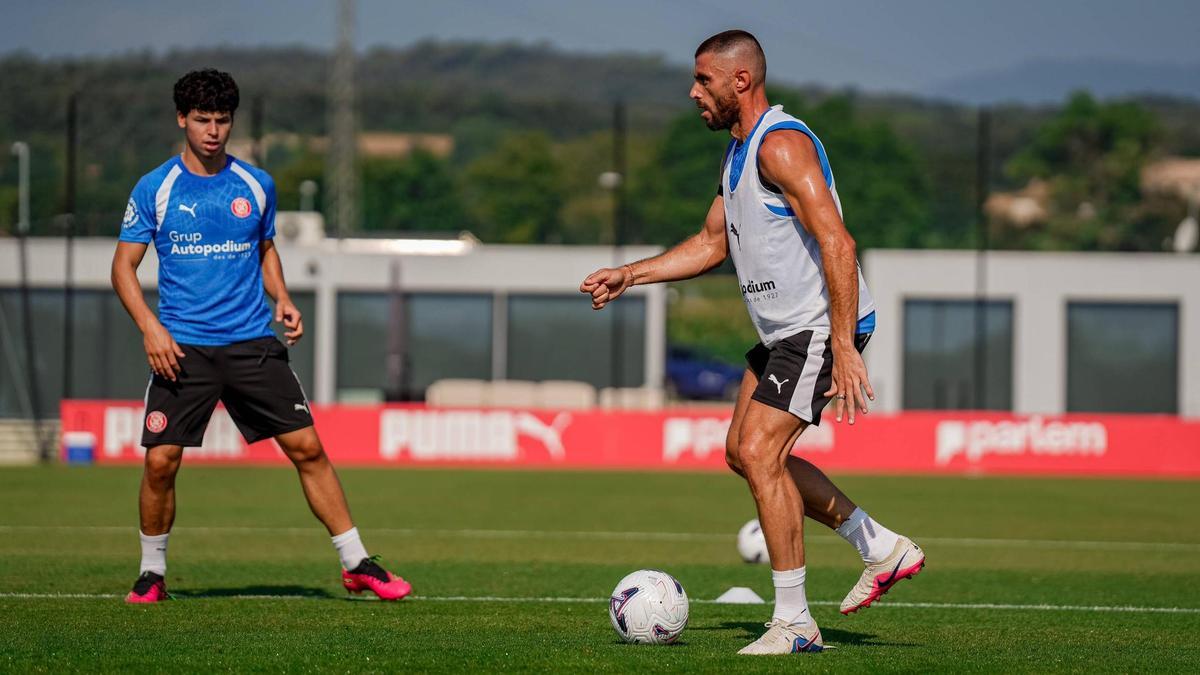 David López, durant un entrenament la setmana passada amb l'eqiup