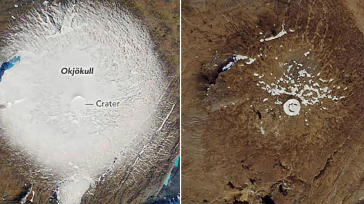 El glaciar Okjökull, que fue declarado oficialmente desaparecido en Islandia hace unos años