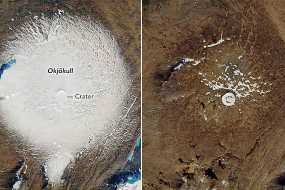 El glaciar Okjökull, que fue declarado oficialmente desaparecido en Islandia hace unos años
