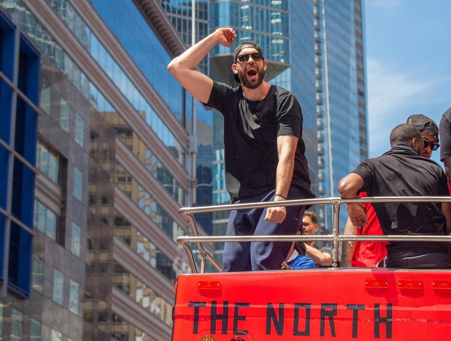 Los Raptors celebran el título de la NBA