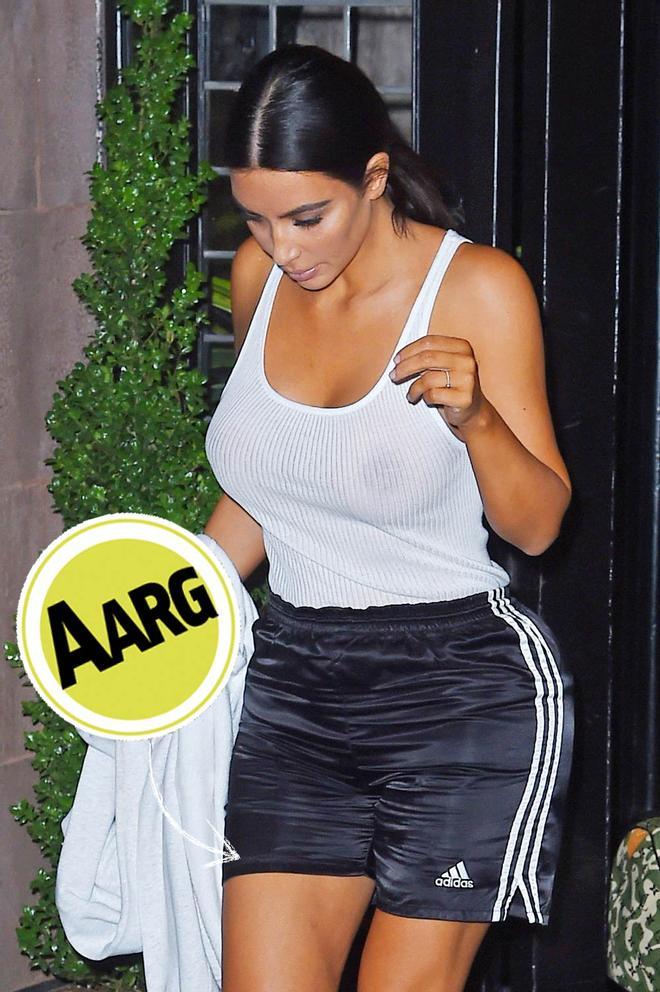 Kim Kardashian y sus bermudas de chándal brillante