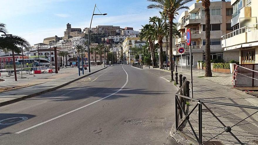 Aspecto de la ciudad de Ibiza durante los días de la temporada de Semana Santa de este año.