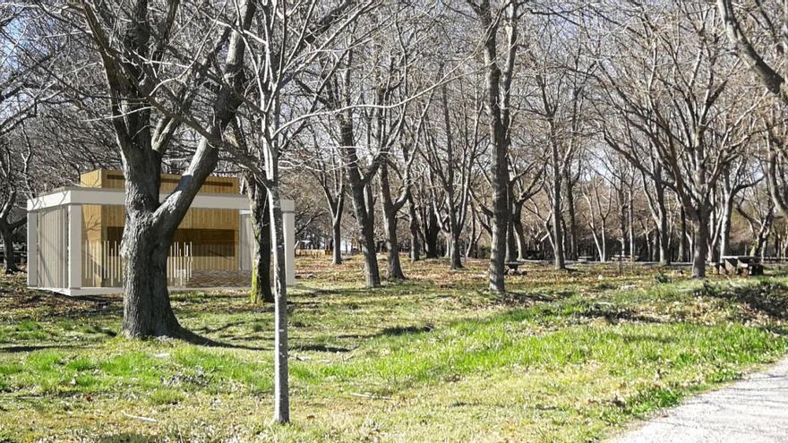 El módulo de asadores que se construirá en el área de recreo de Chan de Arquiña, en Domaio.   | // FDV