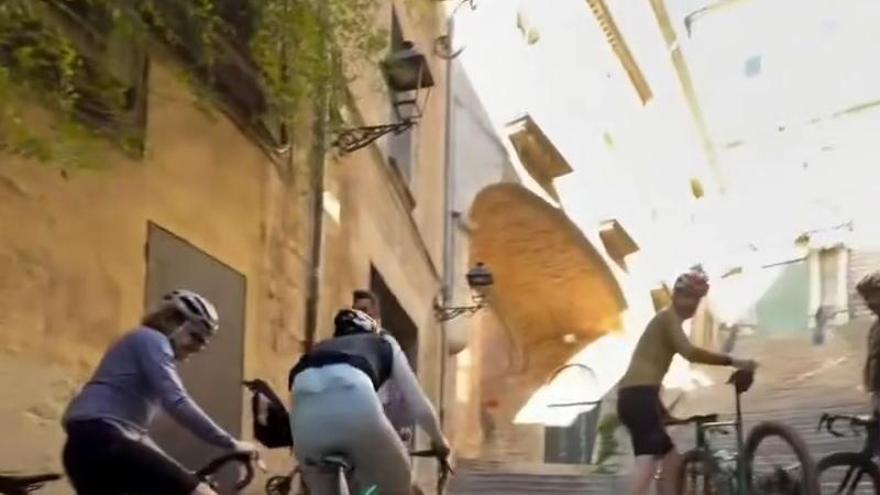 Un ciclista encén la polèmica a la Pujada de Sant Domènec de Girona