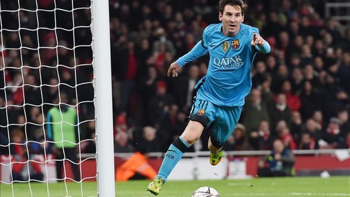 Messi decidió el partido ante el Arsenal con sus dos goles