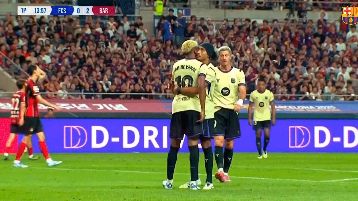 ¡Lamine ya marca con el 10 en la espalda! Así ha sido su gol ante el FC Seoul