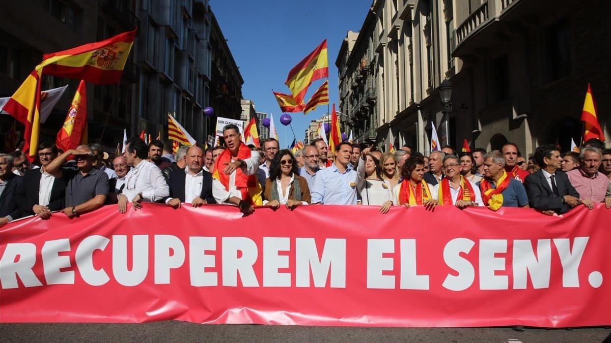 Imágenes de la marcha de los no Independentistas