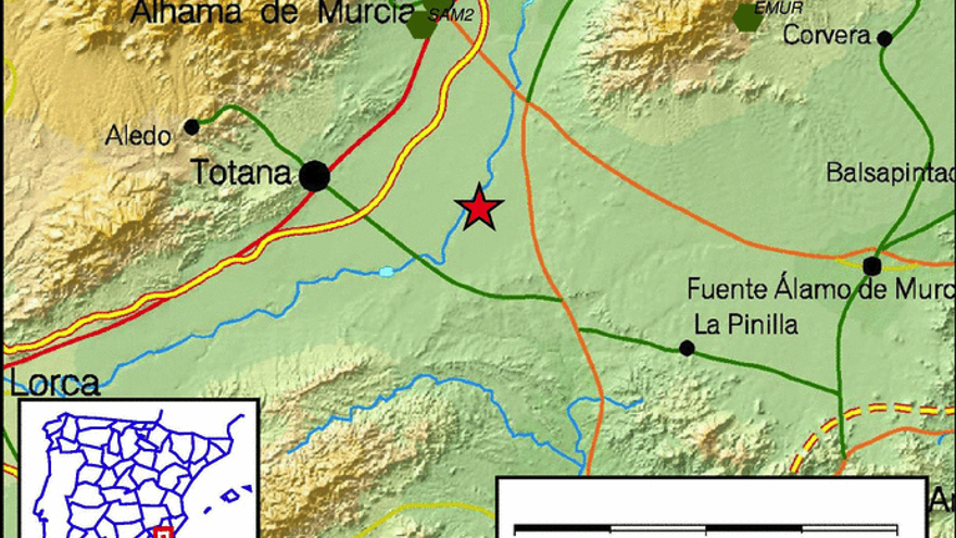 Totana sufre un terremoto de 2,4 grados