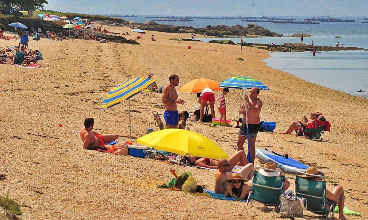 La playa de As Sinas, en Vilanova de Arousa.