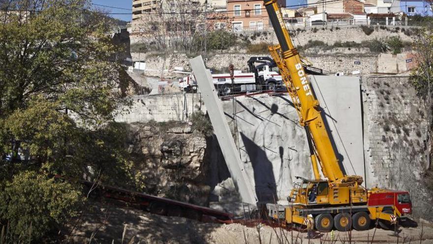 Imagen de las obras de reparación de la calle Calderón