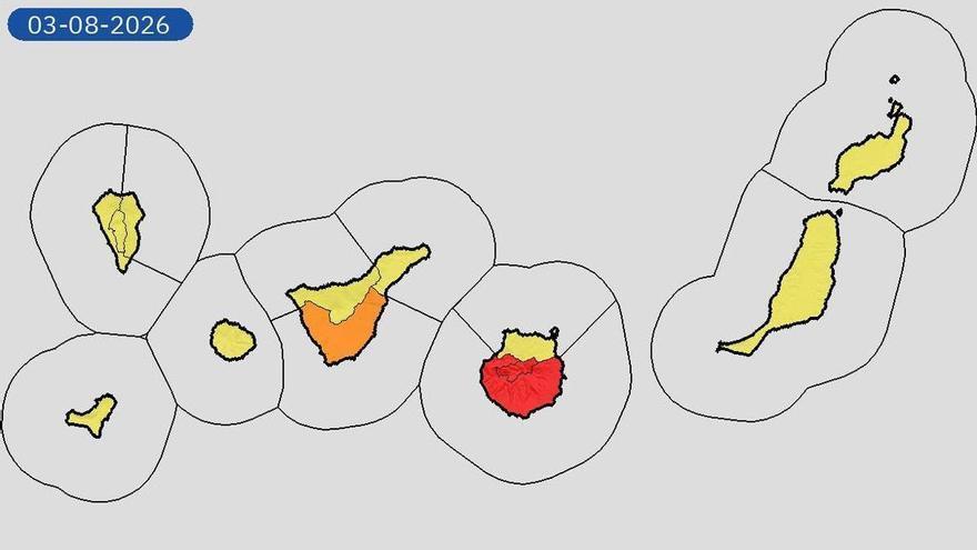 Canarias eleva a alerta máxima el riesgo por altas temperaturas e incendios forestales en Gran Canaria ante el episodio de calor extremo