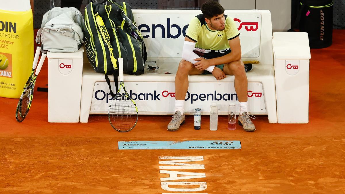 Alcaraz durante el torneo de Madrid 2024