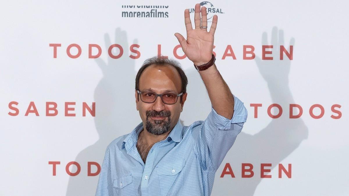 El cineasta iraní Asghar Farhadi, en Madrid, durante la presentación de 'Todos lo saben'.